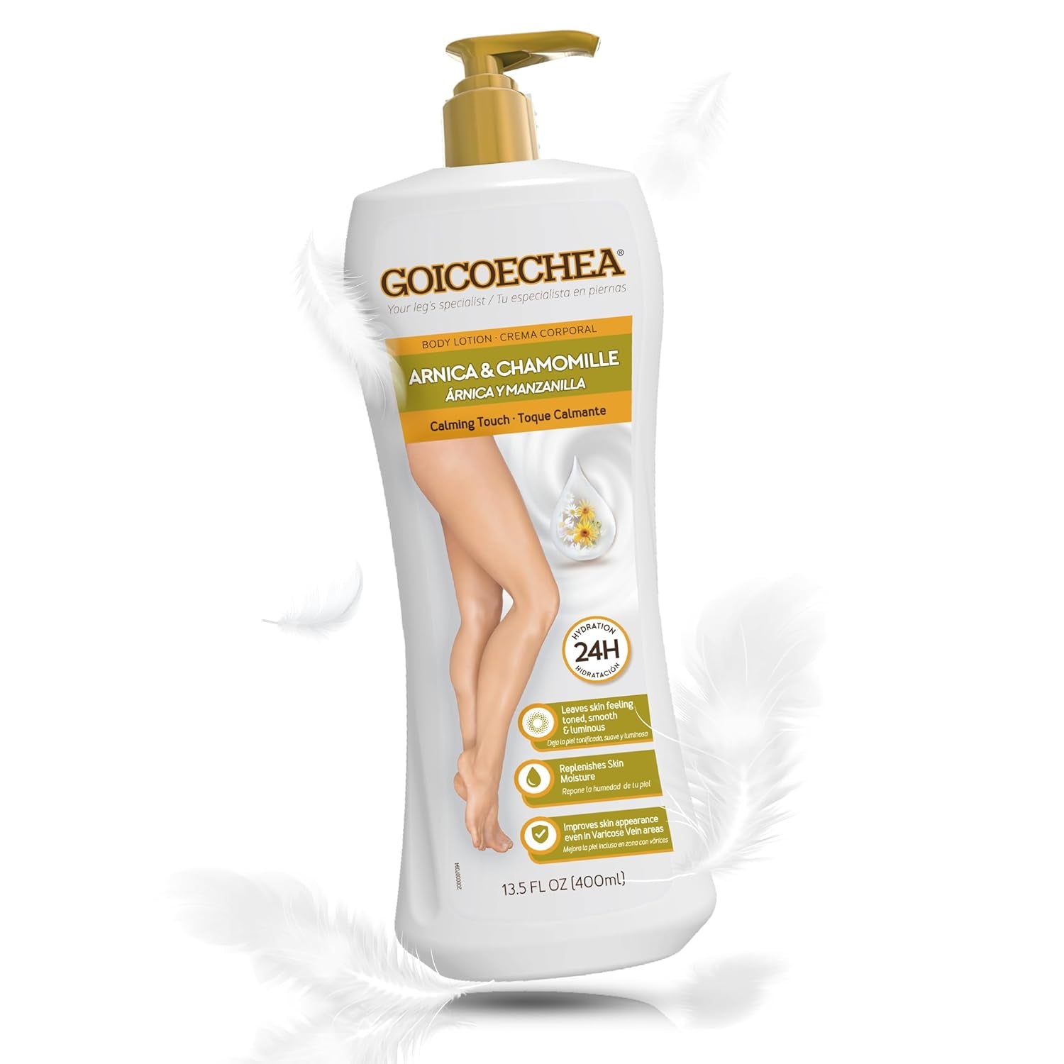 Arnica & Chamomile Body Lotion | Soothes Tired Legs; Hydrates & Refreshes Skin; Non-Greasy Daily Formula; Varicose Veins Cream; Improves Appearance of Varicose Veins, 13.5 Oz, 1-Pack